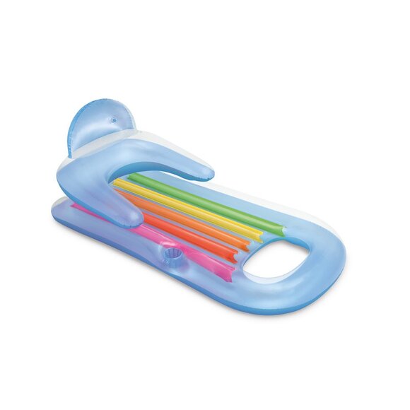 Intex King Kool Inflatable Floating Pool Rainbow Lounge Chair Floatie - Picture 1 of 9